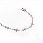 Butterfly Heart Crystal Tennis Bracelet