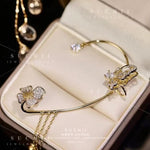 Butterfly Language Crystal Butterfly Tassel Drop Earrings