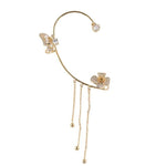 Butterfly Language Crystal Butterfly Tassel Drop Earrings