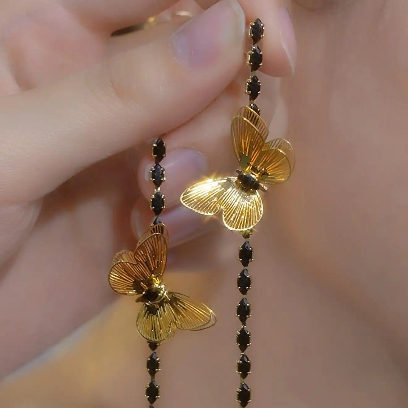 Butterfly Long Tassel Drop Earrings