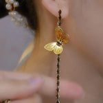 Butterfly Long Tassel Drop Earrings