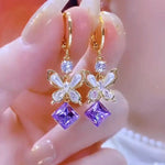 Butterfly Purple Tassel A Meaningful Drop Earrings
