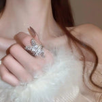 Butterfly Surrounding Rhinestones Ring