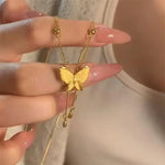 Butterfly Tassel Pendant Necklace