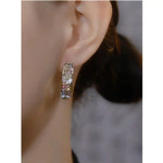 C-Shaped Flower Earrings