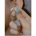 C-Shaped Flower Earrings