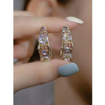 C-Shaped Flower Earrings