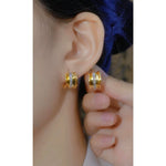 C-Shaped Minimalist Irregular Metallic Needle Earrings
