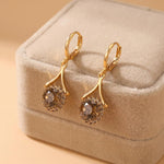 Caramel Teardrop Round Drop Earrings