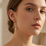 Caramel Teardrop Round Drop Earrings