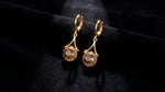 Caramel Teardrop Round Drop Earrings
