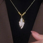 Cat Eye Bead and Wheat Pendant Necklace