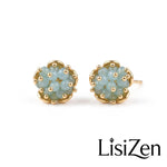 Cat Eye Flower Stud Earrings