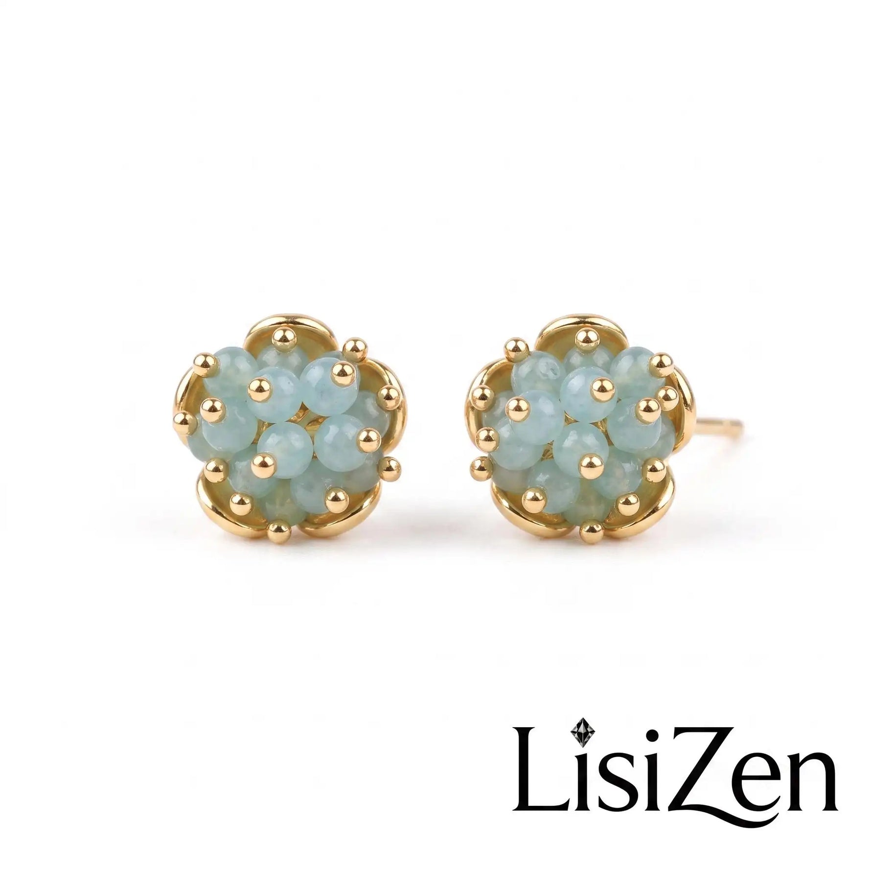 Cat Eye Flower Stud Earrings