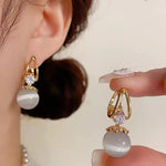 Cat Eye Minimalist Hoop Earrings