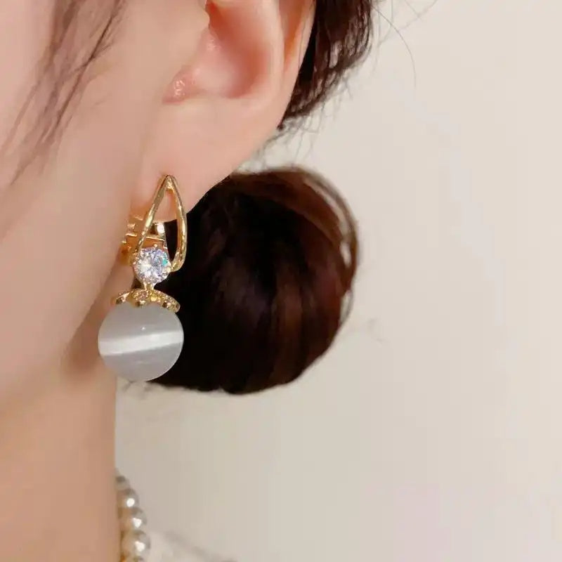 Cat Eye Minimalist Hoop Earrings