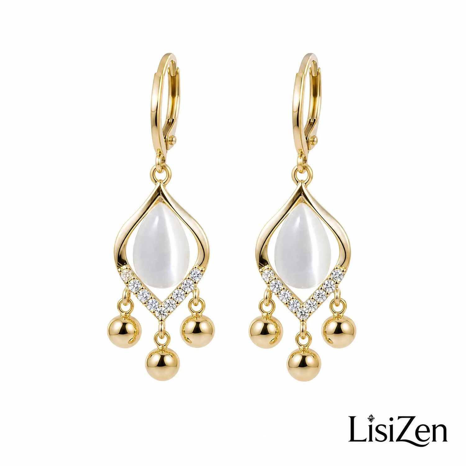 Cat Eye Tassel Drop Earrings