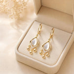Cat Eye Tassel Drop Earrings