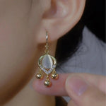 Cat Eye Tassel Drop Earrings