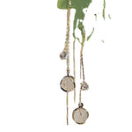 Cat Eye Tassel Long Drop Earrings