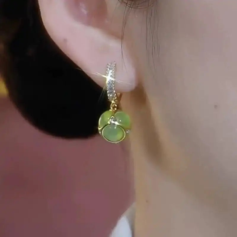 Cat Eye Teardrop Hoop Earrings