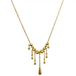 Cat Eye Teardrop Tassel Pendant Necklace