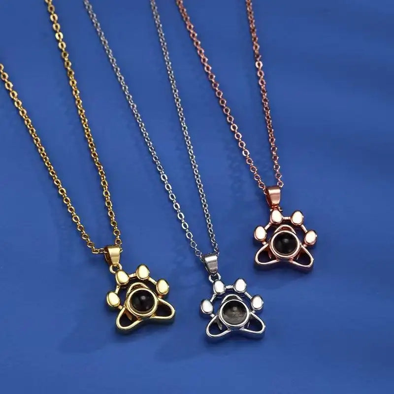 Cat Paw Custom Name Engraving Necklace