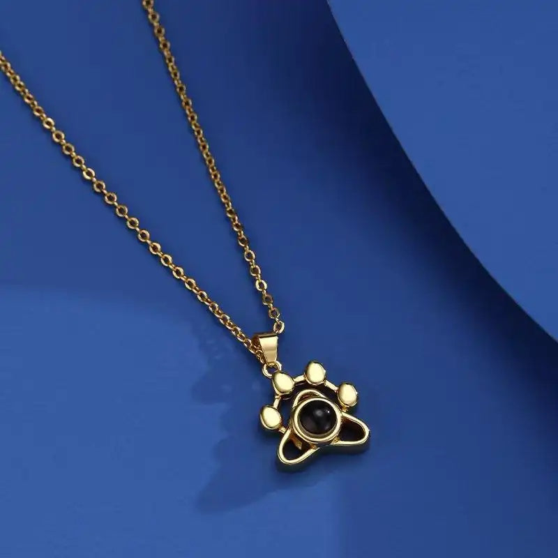 Cat Paw Custom Name Engraving Necklace