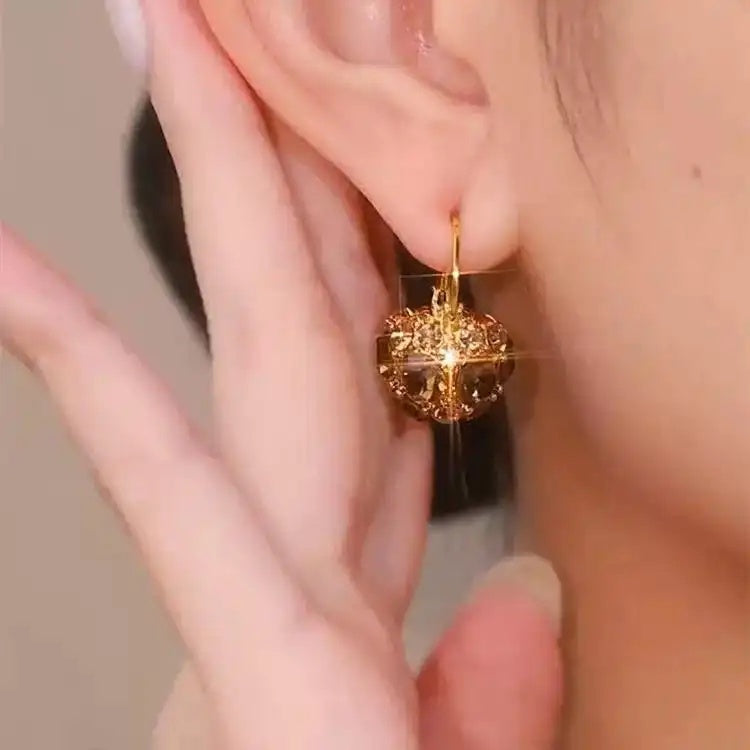 Champagne Basket Crystal Earrings