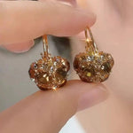 Champagne Basket Crystal Earrings