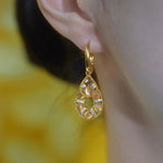 Champagne Cat Eye Drop Earrings