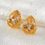 Champagne Cat Eye Korean Crystal Drop Earrings