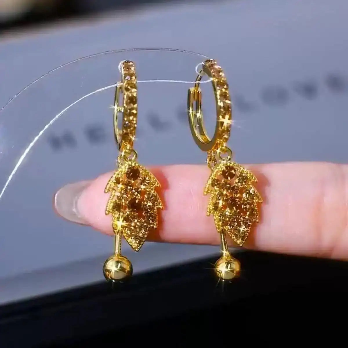 Champagne Gold Leaf Ear Cuffs