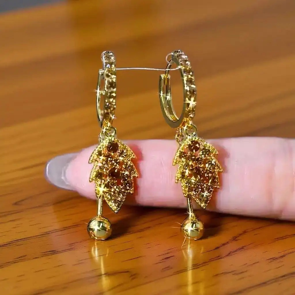 Champagne Gold Leaf Ear Cuffs