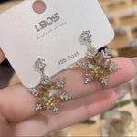 Champagne Gold Snowflake Craft Minimalist Earrings