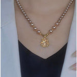 Champagne Pearl Cat Eye Necklace