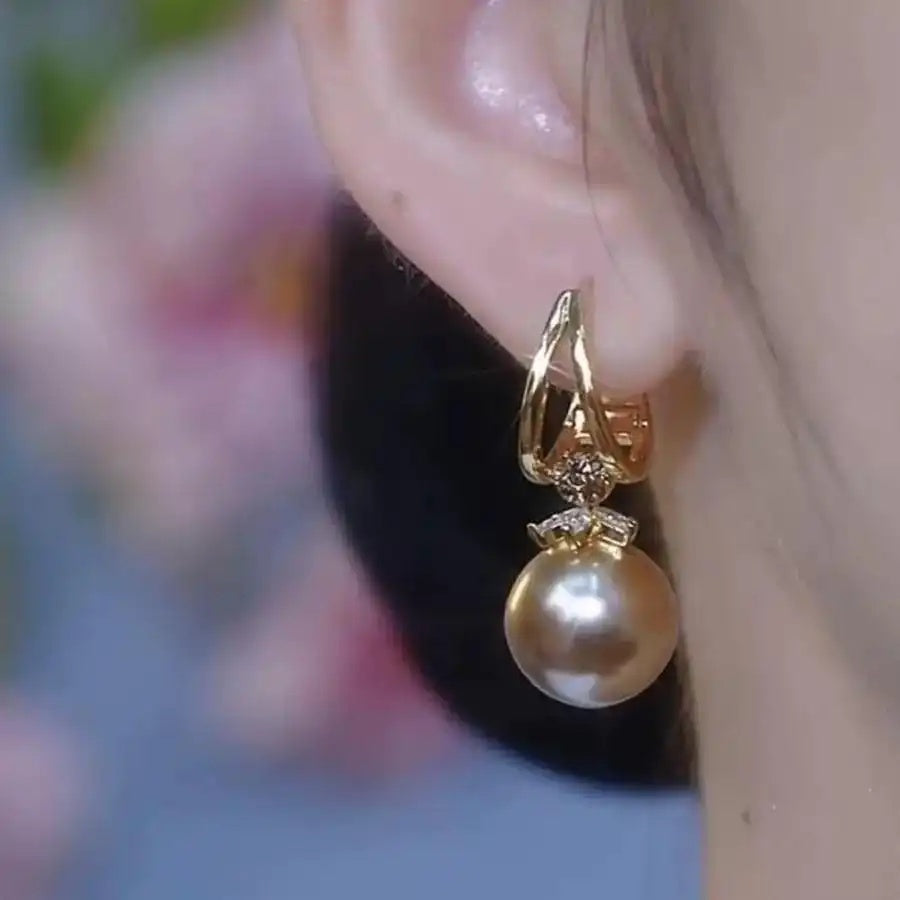 Champagne Pearl Drop Earrings