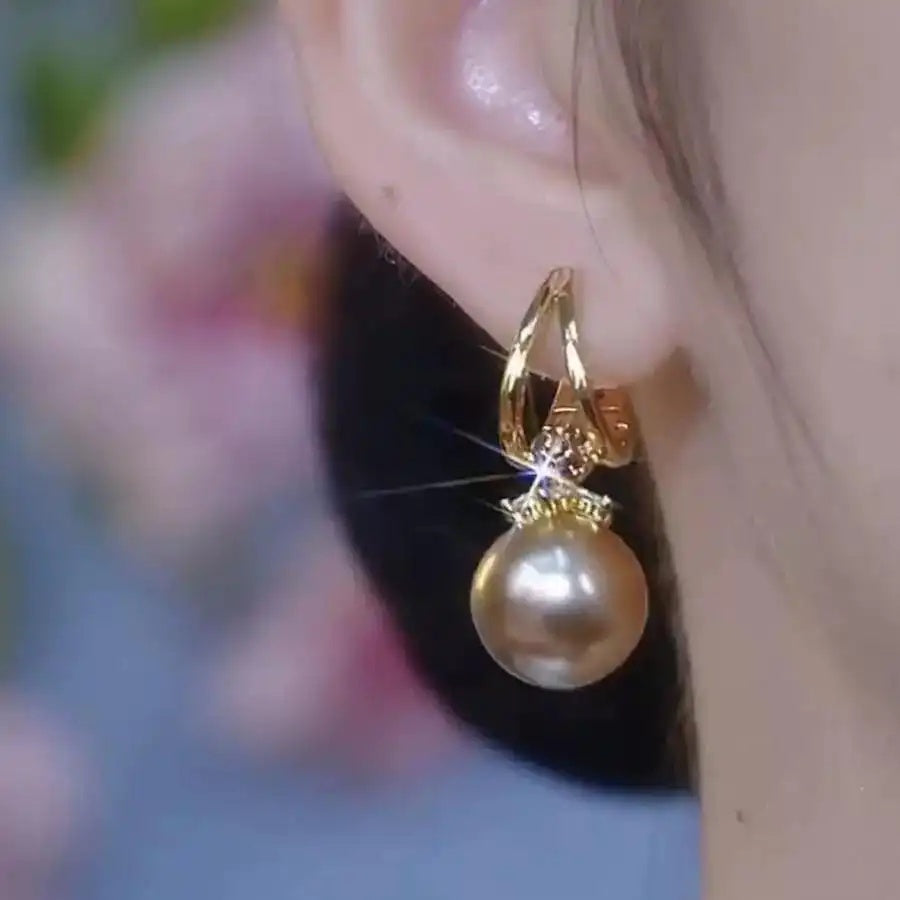 Champagne Pearl Drop Earrings