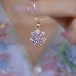 Cherry Blossom Pink Crystal Necklace