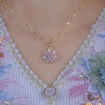 Cherry Blossom Pink Crystal Necklace