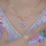 Cherry Blossom Pink Crystal Necklace