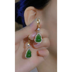 Chinese Emerald Green Gourd National Earrings