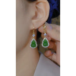 Chinese Emerald Green Gourd National Earrings