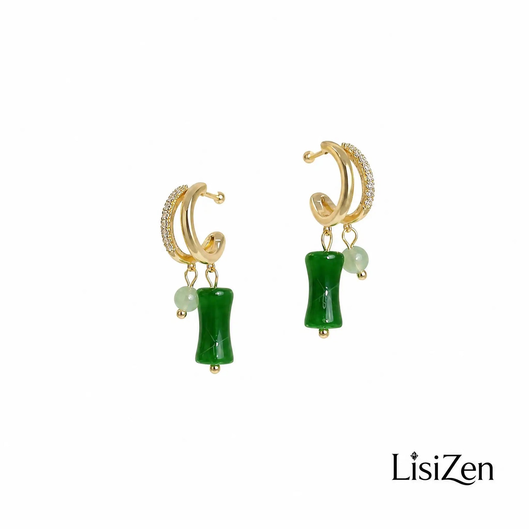 Chinese Green Bamboo Ear Cuffs