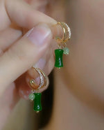 Chinese Green Bamboo Ear Cuffs