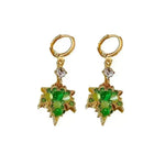 Chinese Green Leaf Ear Cuffs