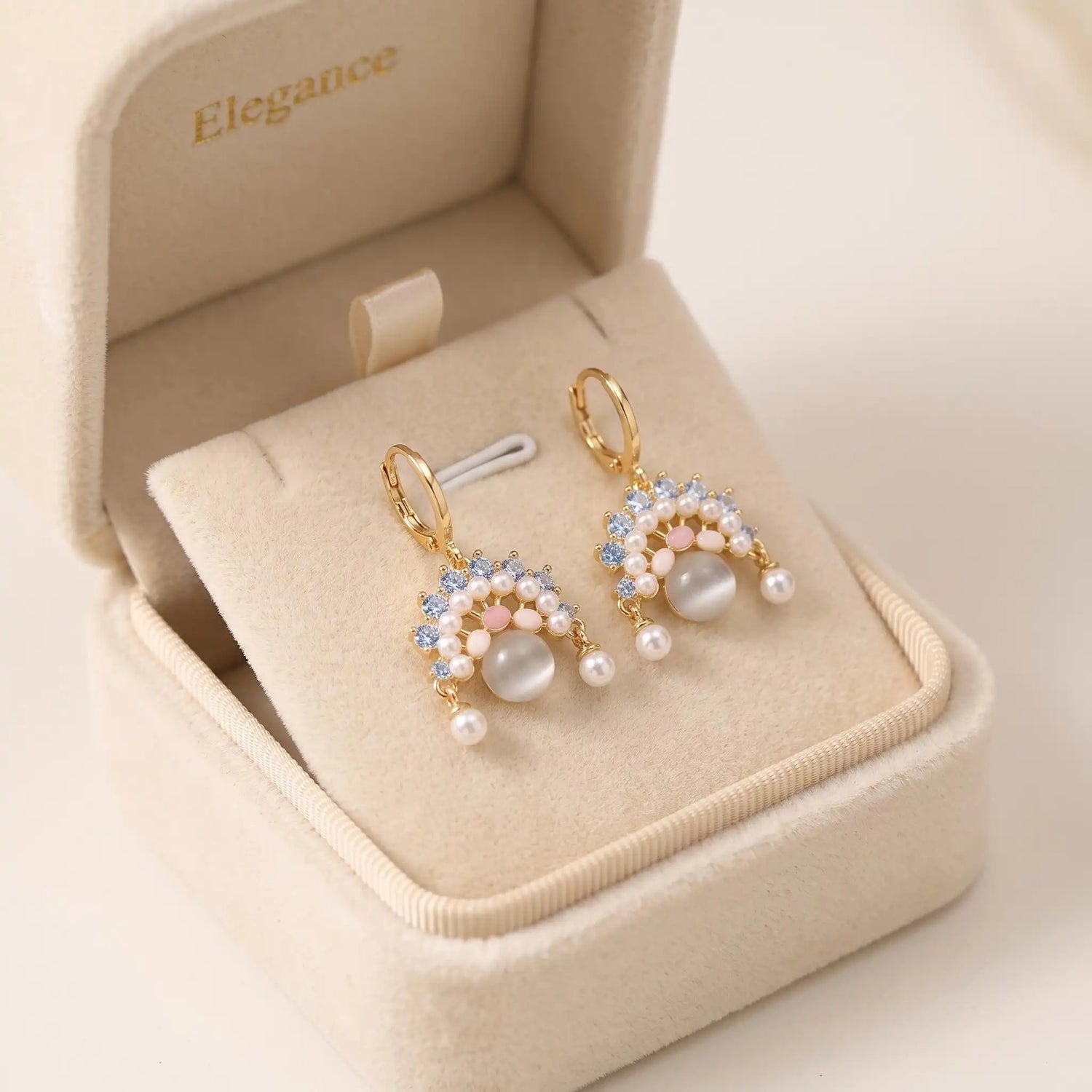 Chinese Opera Beaded Drop Earrings