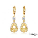 Chinese Retro Crystal Hollowed-Out Gourd Ear Cuffs