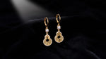Chinese Retro Crystal Hollowed-Out Gourd Ear Cuffs