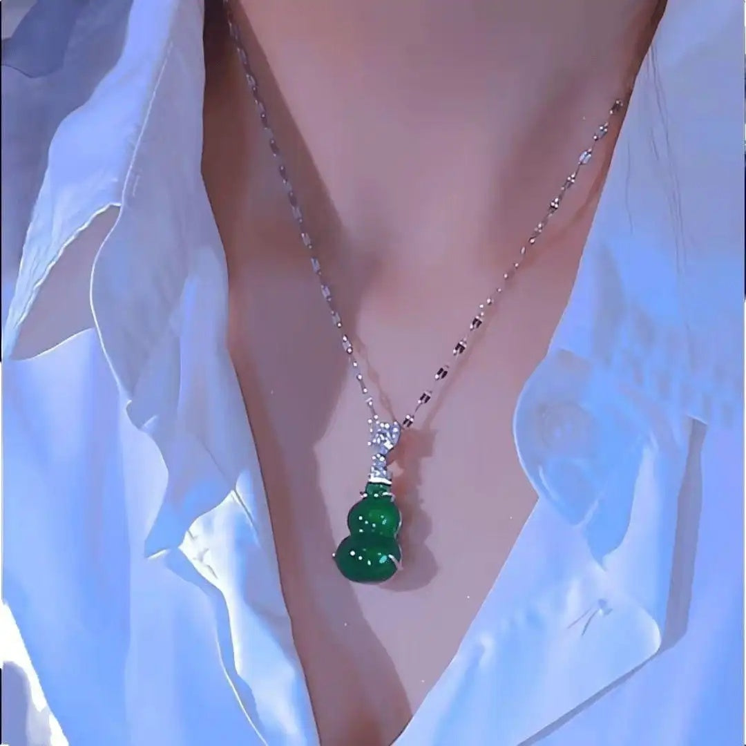 Chinese Sensetreasure Gourd Diamond Heart Necklace